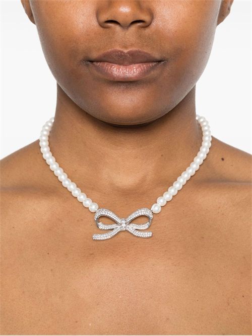 Paerl Necklace Bow SELF PORTRAIT | PF25617NPEARL